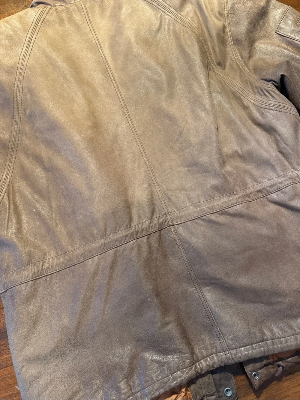Levi's Brown Leather Military Field Jacket
